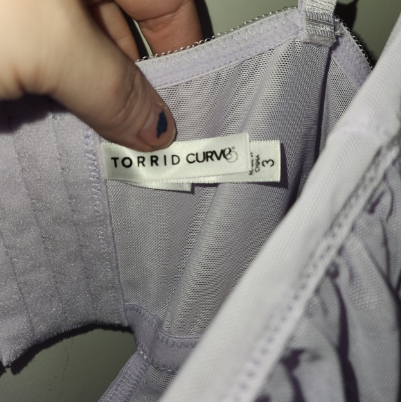 Torrid Purple Mesh Drawstring Chemise 3 3x 2x - Picture 7 of 8